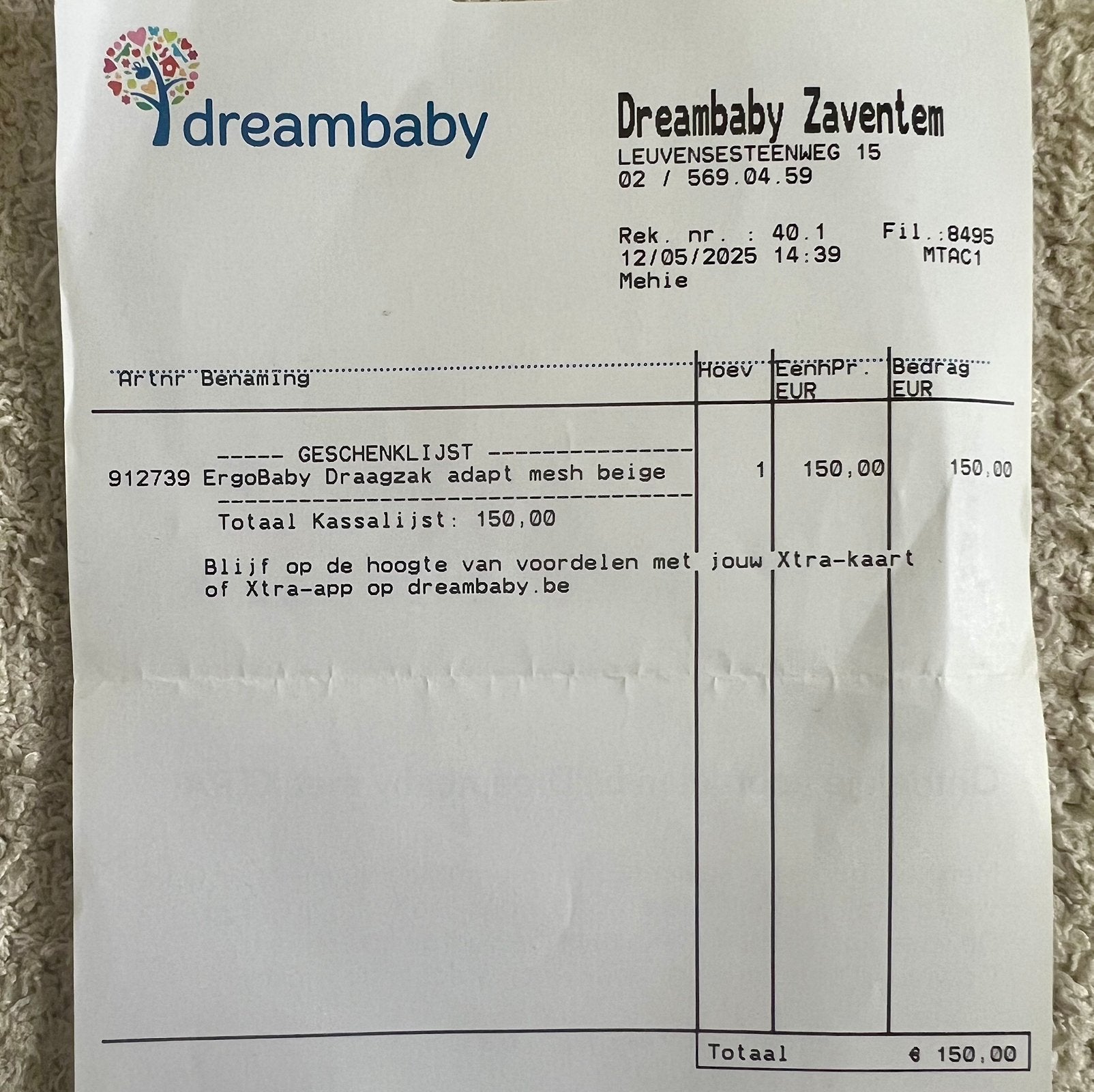 Ergobaby draagzak, Kinderen en Baby's, Ophalen, Zo goed als nieuw, Draagzak