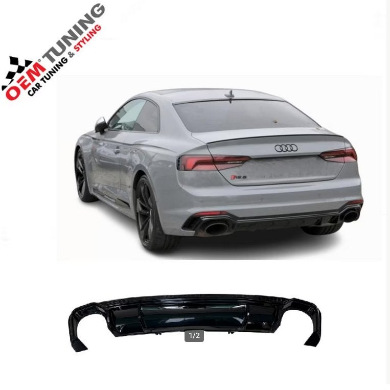 Diffuser A5/S5 RS‑Style | 16‑20 | S‑Line | Hoogglans Zwart, Auto-onderdelen, Nieuw, Achter, Bumper, Audi