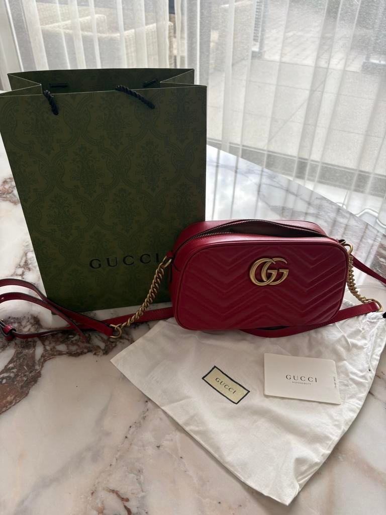 Gucci marmont camera bag smal, Handtassen en Accessoires, Ophalen of Verzenden, Zo goed als nieuw