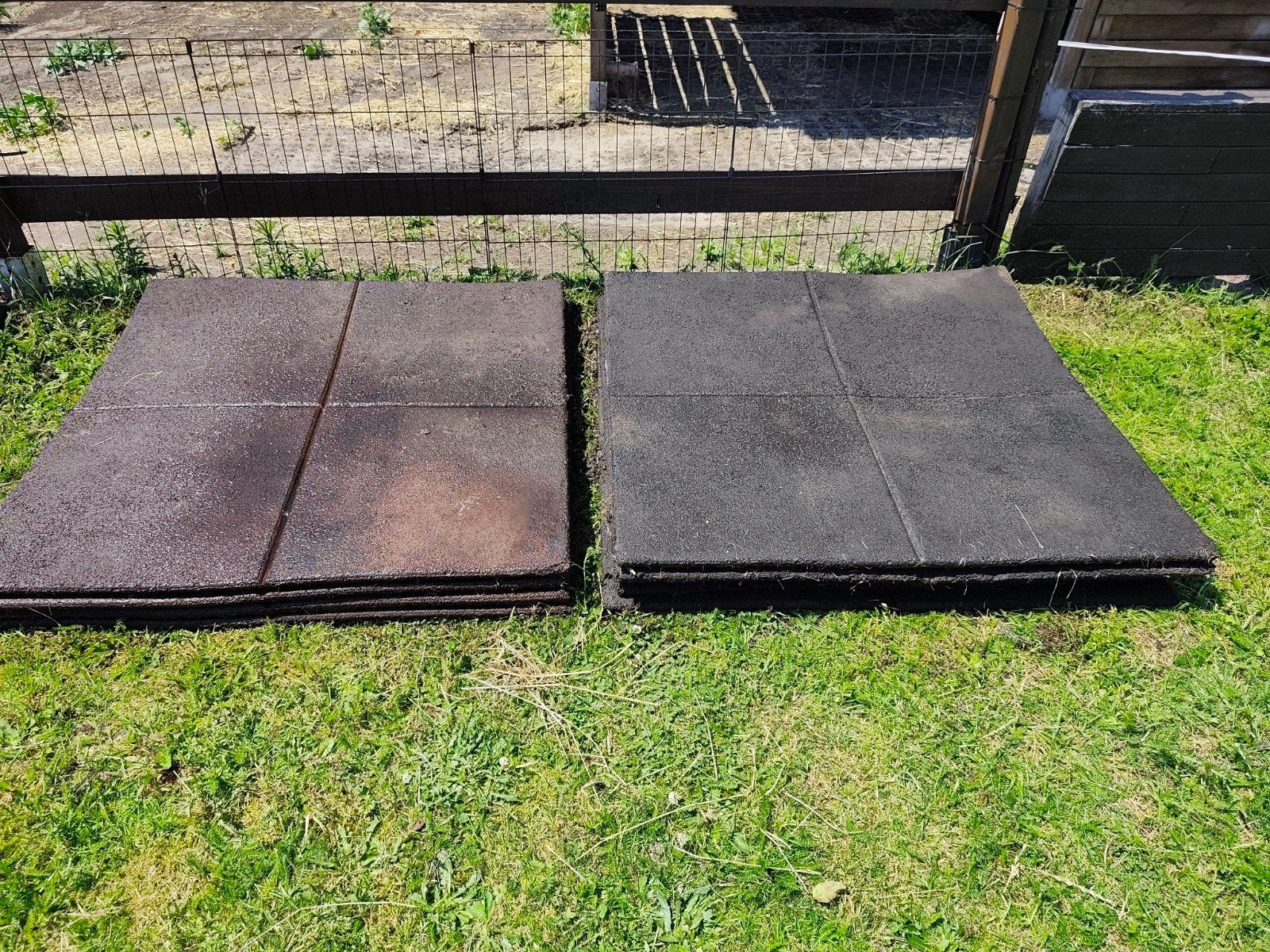 Grote rubberen matten, Tuin en Terras, Ophalen, Gebruikt, Kunststof