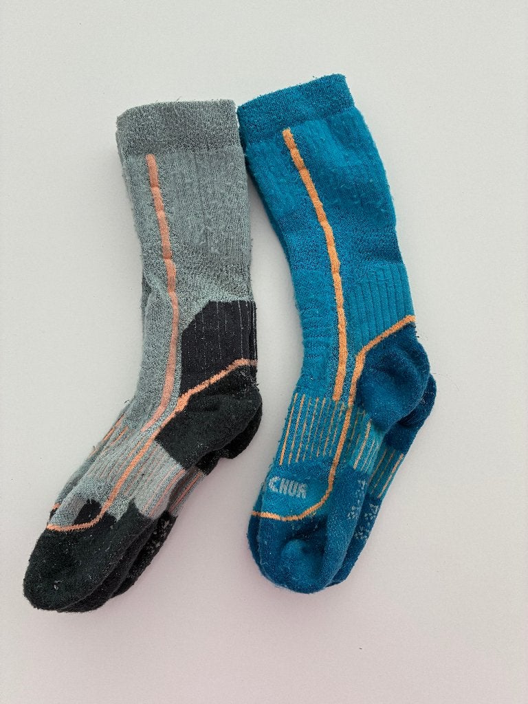 Chaussettes de ski bleuesgrises ou chaussettes chaudes 31/34, Garçon ou Fille, Enlèvement ou Envoi, Decathlon, Comme neuf