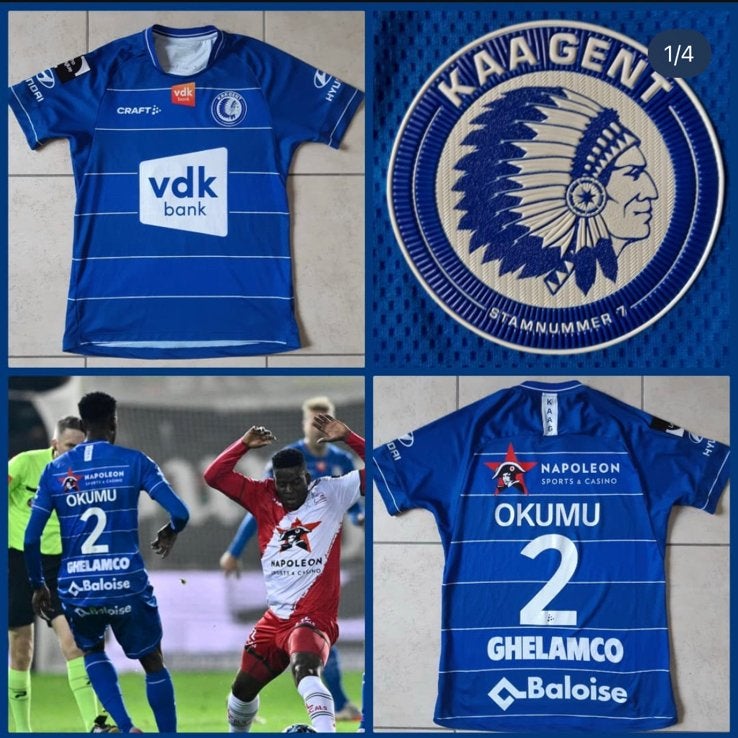 Matchworn shirt Joseph Okumu KAA Gent, Enlèvement ou Envoi, Maillot