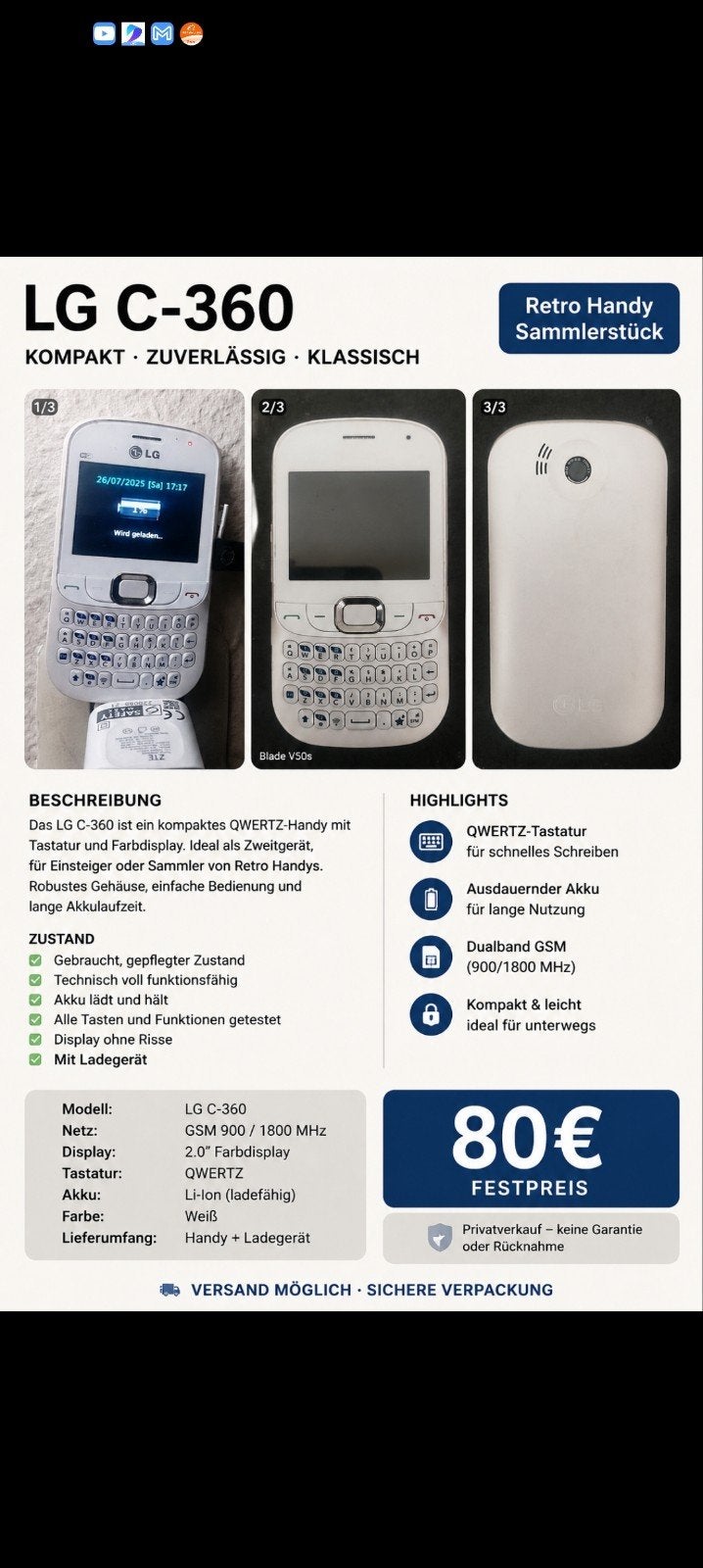 LG c-360, Ophalen of Verzenden