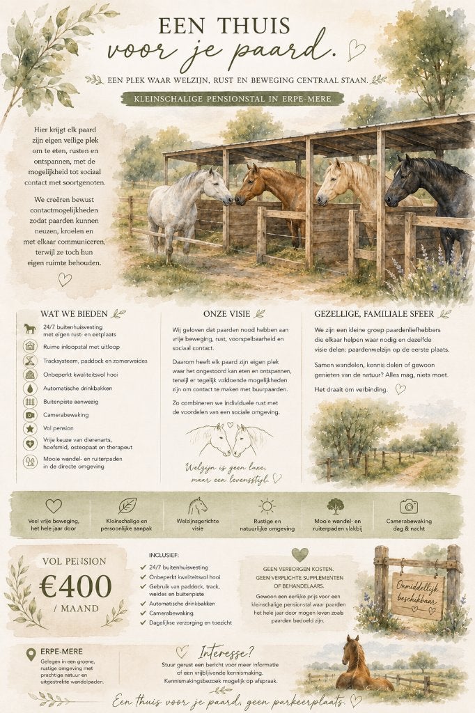 Stalplaats vrij | 24/7 buiten | Welzijn centraal | Erpe-Mere, Animaux & Accessoires, Box & Pâturages, Pâturage, 1 cheval ou poney