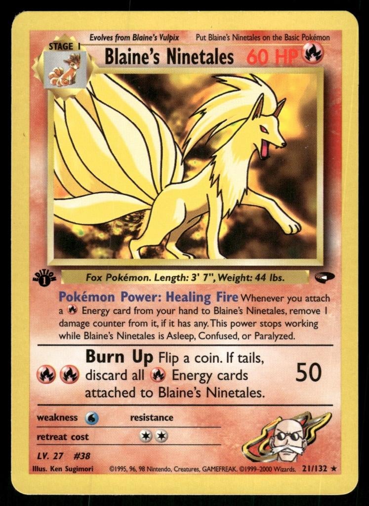 Blaine's Ninetales 21/132 - Gym Challenge (1st edition), Verzenden, Gebruikt