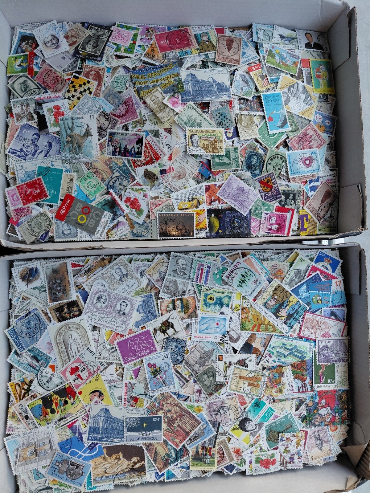 10.000 gestempelde Belgische postzegels - Gratis verzending, Enlèvement ou Envoi