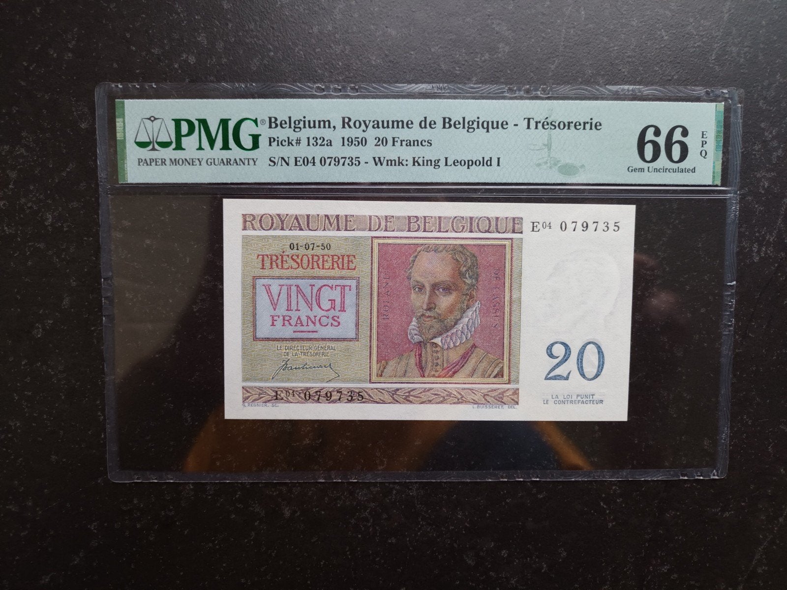 Qualité absolue 20 francs 1950 PMG 66EPQ !, Enlèvement ou Envoi, Billets en vrac
