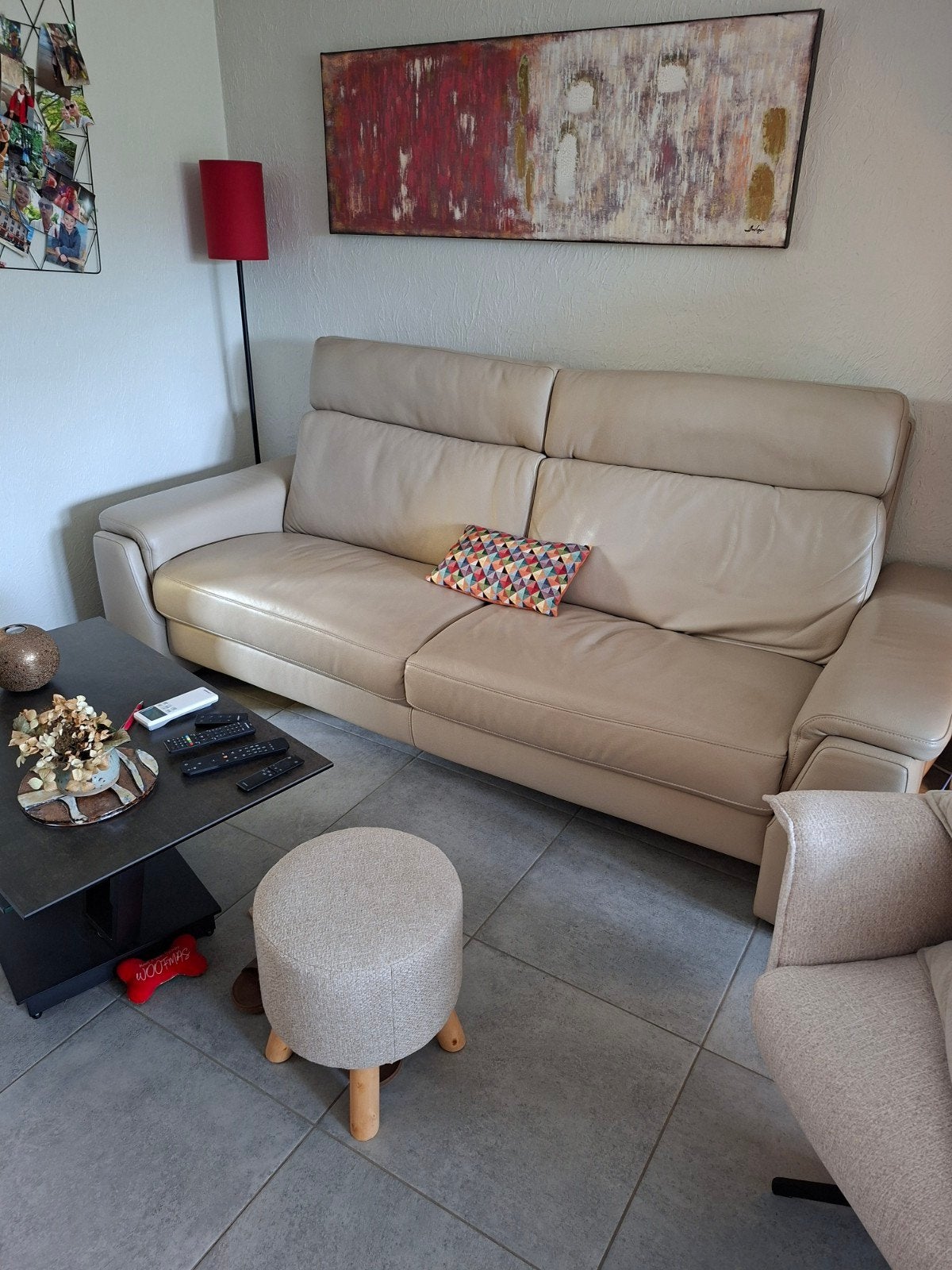 divan cuir pleine fleurs, Maison & Meubles, Enlèvement, Comme neuf, Cuir, Moderne