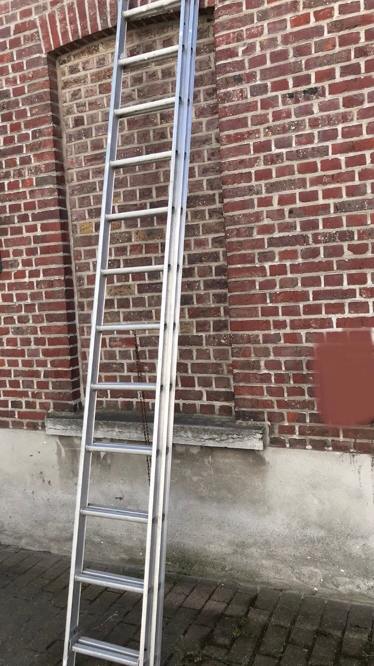 LADDER 2 x 12 TREDEN, UİTSCHUİFBAAR EN PROFECİONEEL !!, Bricolage & Construction, Échelles & Escaliers, Utilisé, Échelle, 4 mètres ou plus