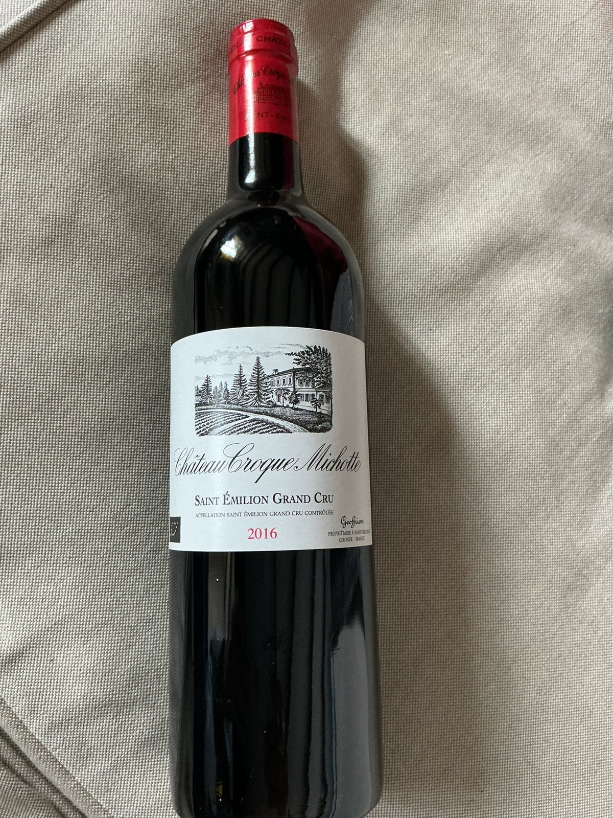 Château Croque Michotte 2016, Collections, Vins, Enlèvement ou Envoi, Neuf