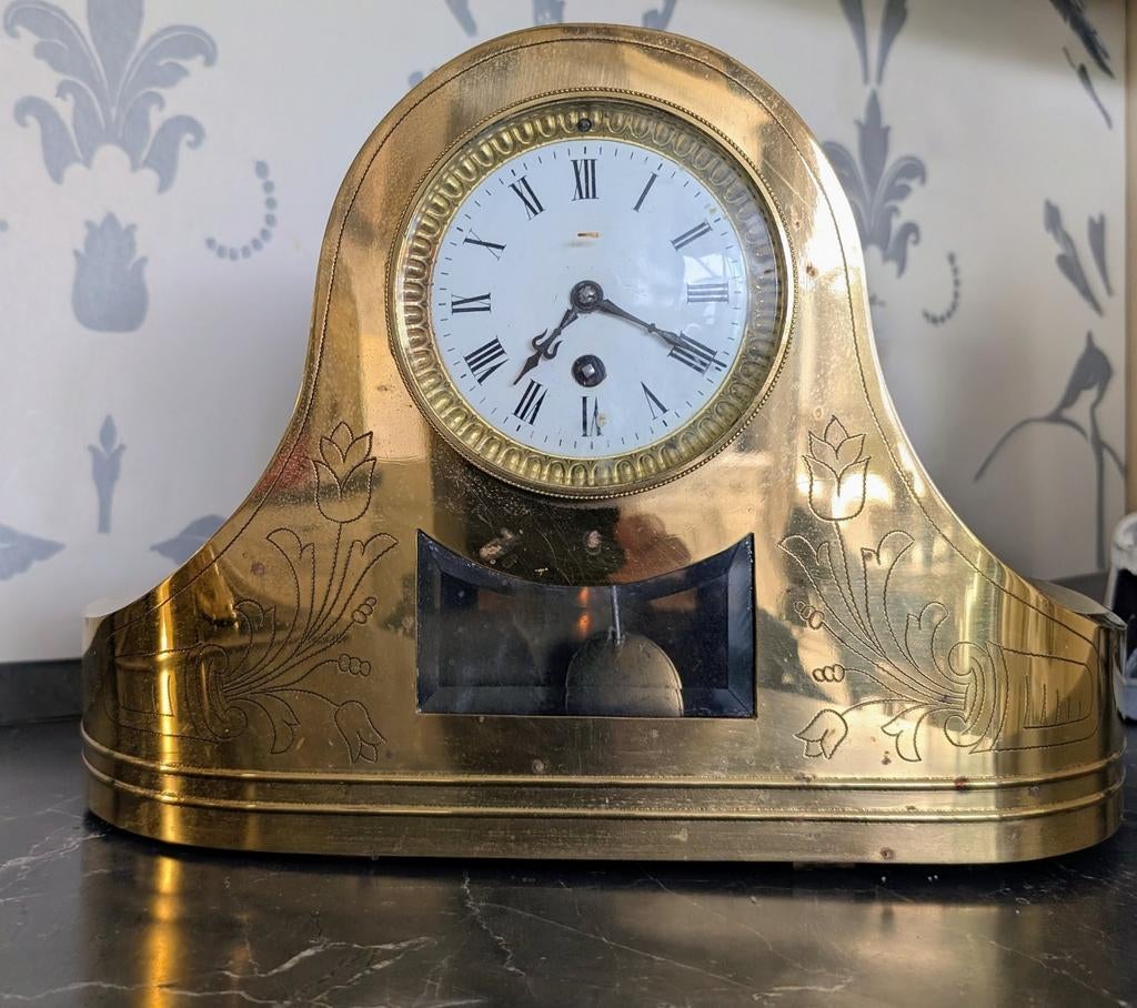 Koperen pendule/tafelklok, Antiek en Kunst, Antiek | Klokken, Ophalen