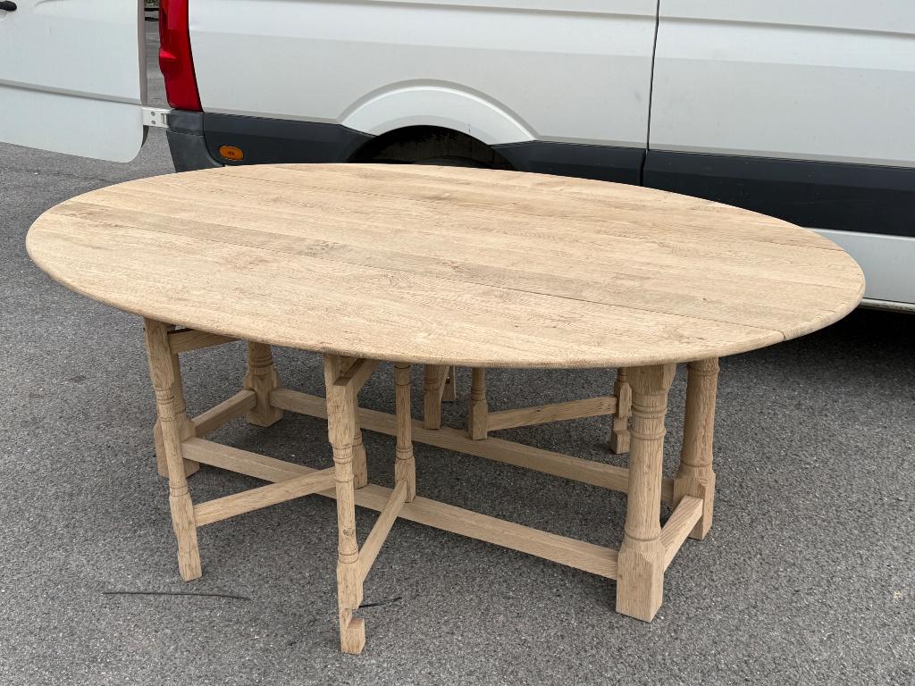 grande table de salle à manger gateleg, Enlèvement, Comme neuf, Ovale, Chêne