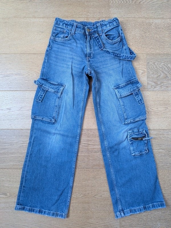 H&M - jean cargo à jambes larges garçon - taille 158 (13 ans, Enfants & Bébés, Enlèvement, Utilisé, Garçon, Pantalon