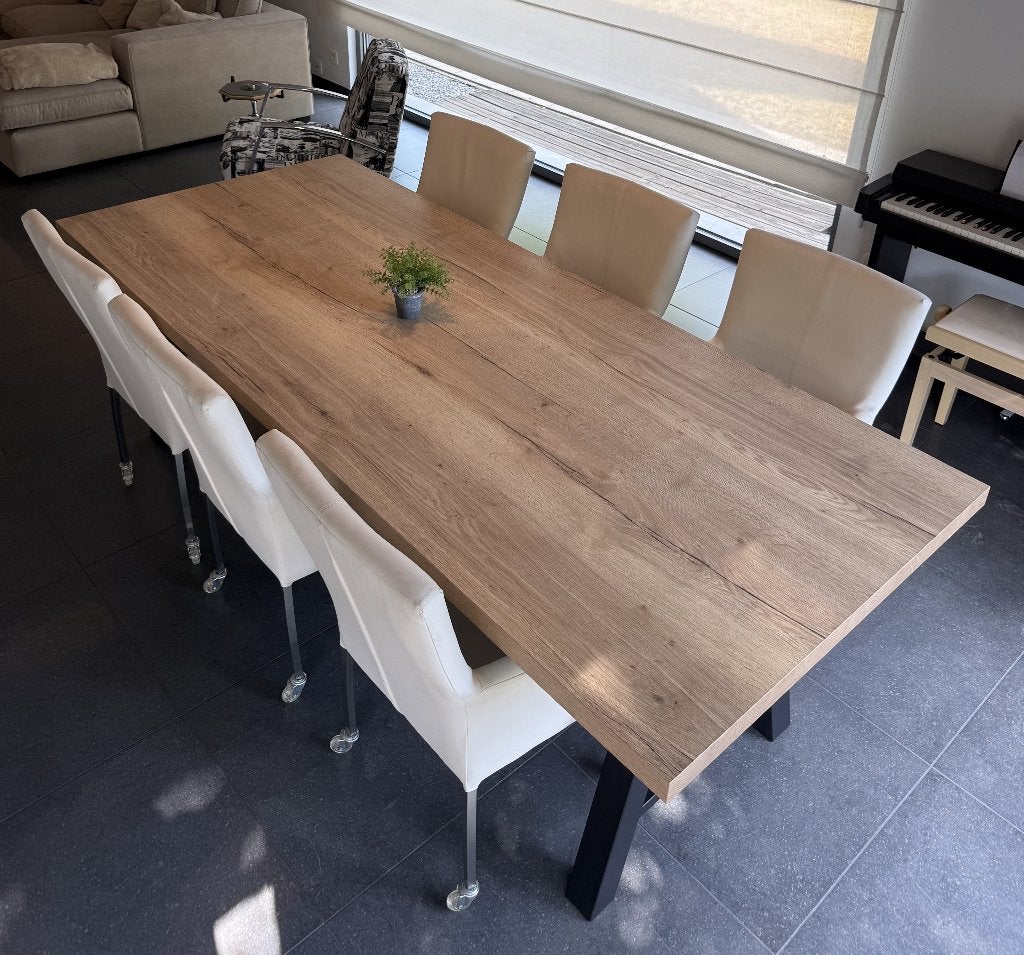Table à manger au design moderne (facile à entretenir), Métal, Comme neuf, Enlèvement, 50 à 100 cm