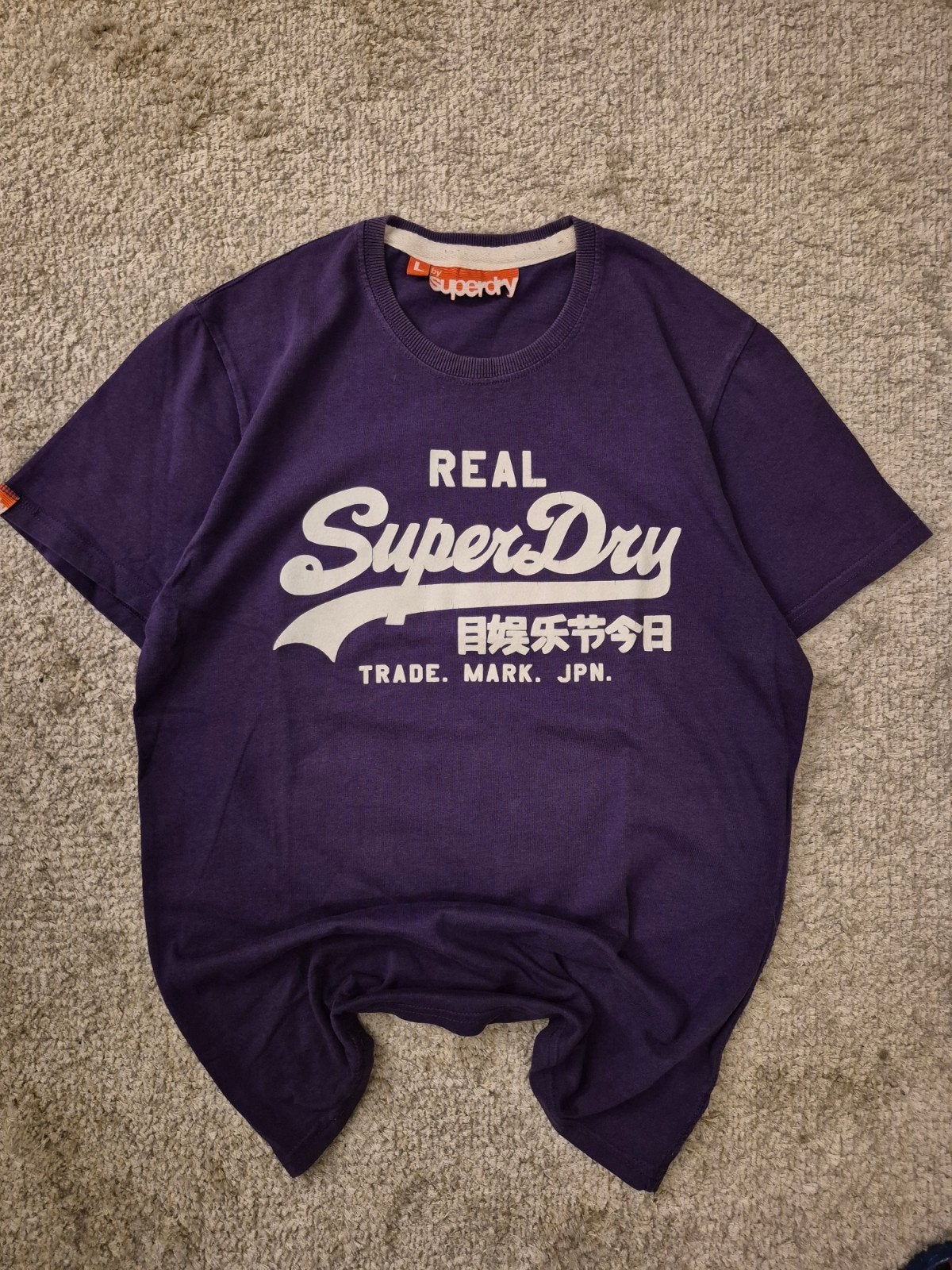 Superdry paars/paars T-shirt - maat L, Kleding | Heren, Maat 52/54 (L), Paars, Ophalen of Verzenden, Zo goed als nieuw