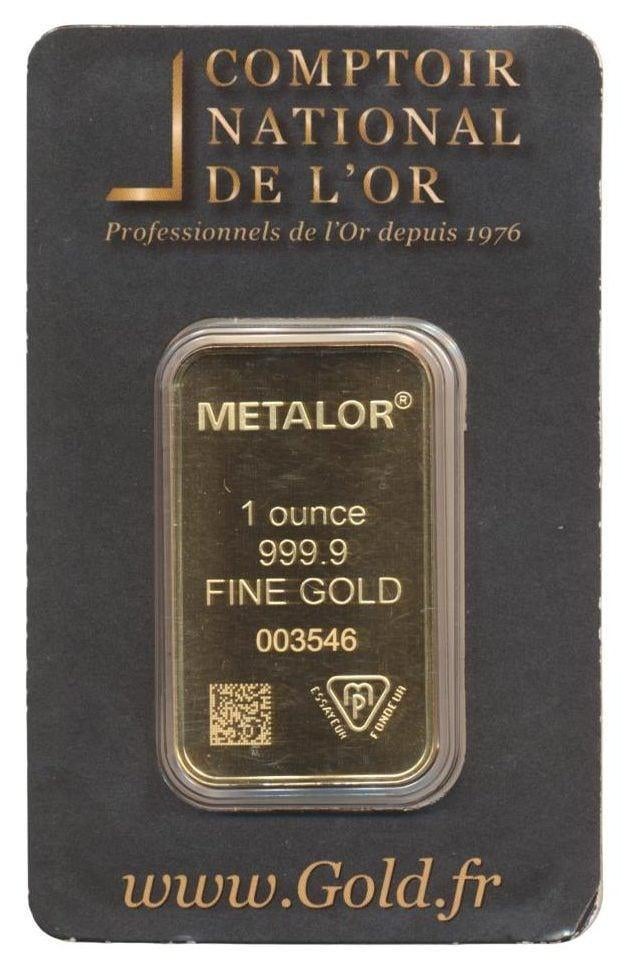 Goud baar Troy ounce Metalor, Ophalen of Verzenden, Goud