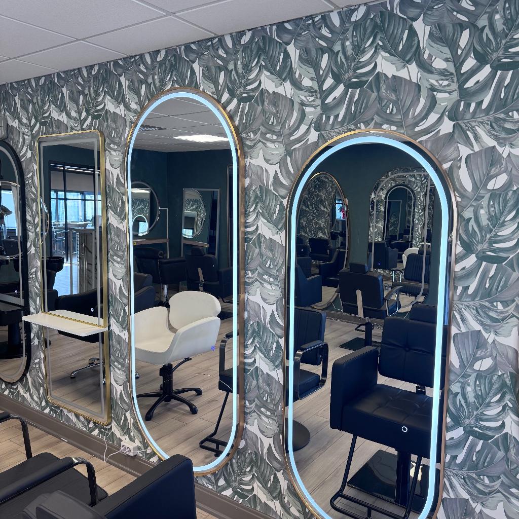 spiegel kaptafel kapsalon kapper ovaal led verlichting, Huis en Inrichting, Woonaccessoires | Overige, Nieuw, Ophalen of Verzenden