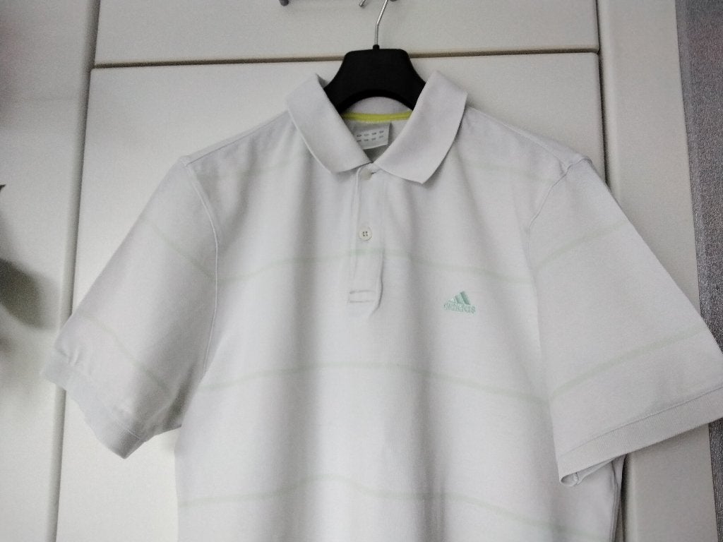 ADIDAS poloshirt voor heren met korte mouwen 100% katoen/T.L, Kleding | Heren, Polo's, Maat 52/54 (L), Wit, Ophalen of Verzenden