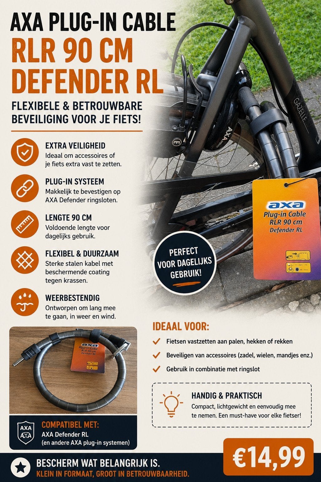 Fietsslot axa, Tuin en Terras, Ophalen