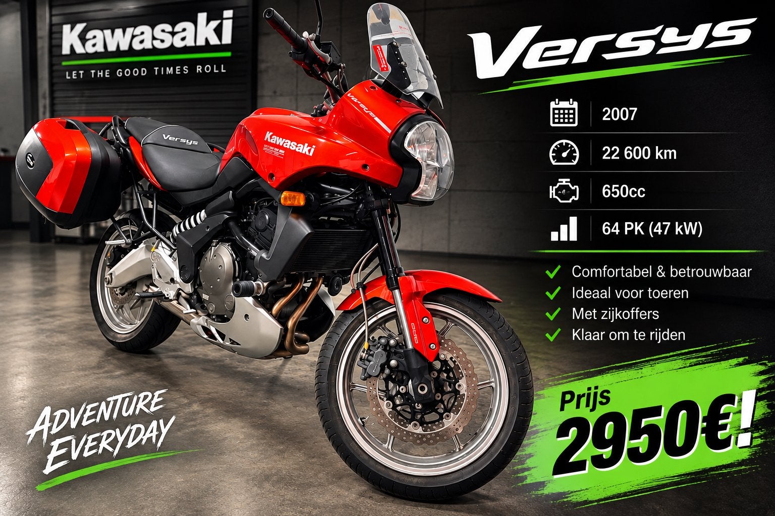 Kawasaki Versys 650 ABS 22 600 km orange vif, Motos, Permis Moto A, Tourisme, Plus de 35 kW, 2 cylindres