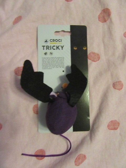 Kattenspeelgoed - zwart/ paars - Tricky - Vleermuis - nieuw, Ophalen of Verzenden, Nieuw, Speelmuis