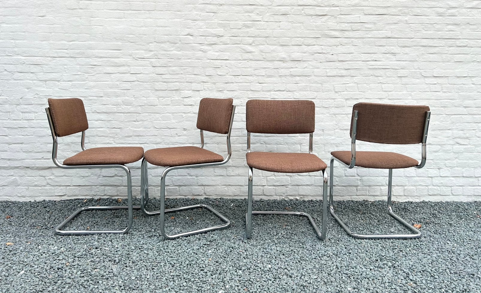 4 vintage buisframe stoelen, Ophalen, Zo goed als nieuw