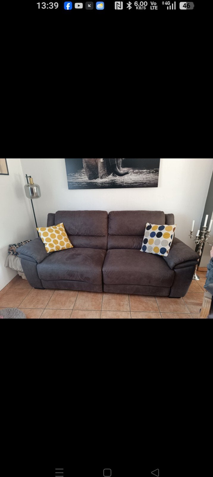 divan 2 personnes, Enlèvement, Comme neuf, Tissus