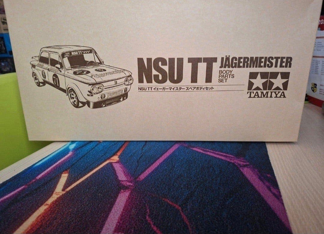 Splinternieuwe komplete Tamiya NSU TT Jagermeister body, Hobby en Vrije tijd, Elektro, Nieuw, Ophalen of Verzenden, Auto onroad