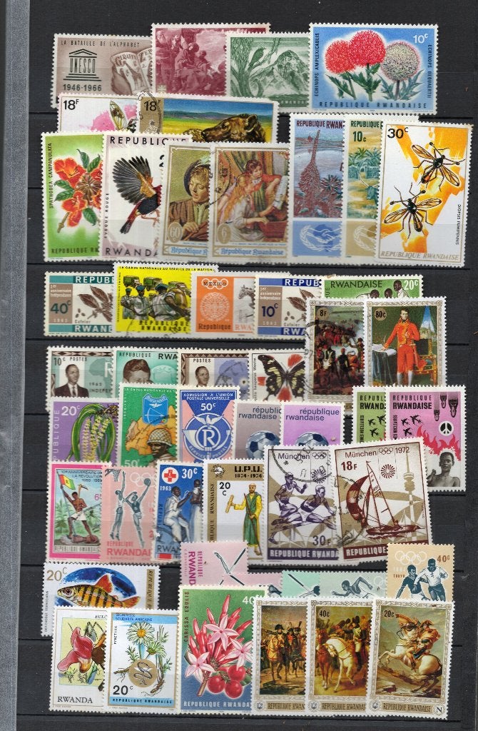 Rwanda  93 zegels, Verzenden