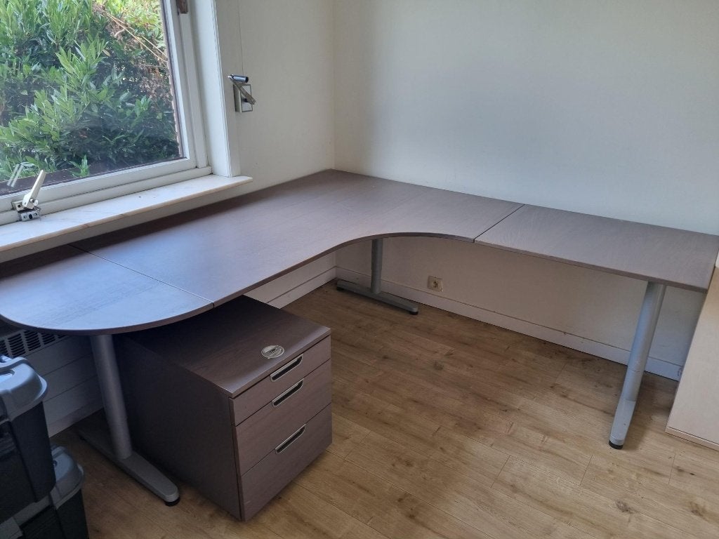 Bureau en bureaukast, Huis en Inrichting, Ophalen, Gebruikt, Hout, Hoekbureau