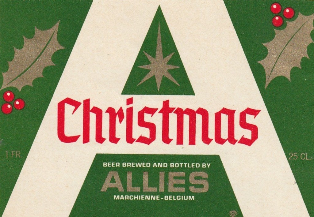 bieretiket België brasserie Alliés : Christmas, Collections, Envoi, Utilisé, Autres types, Autres marques