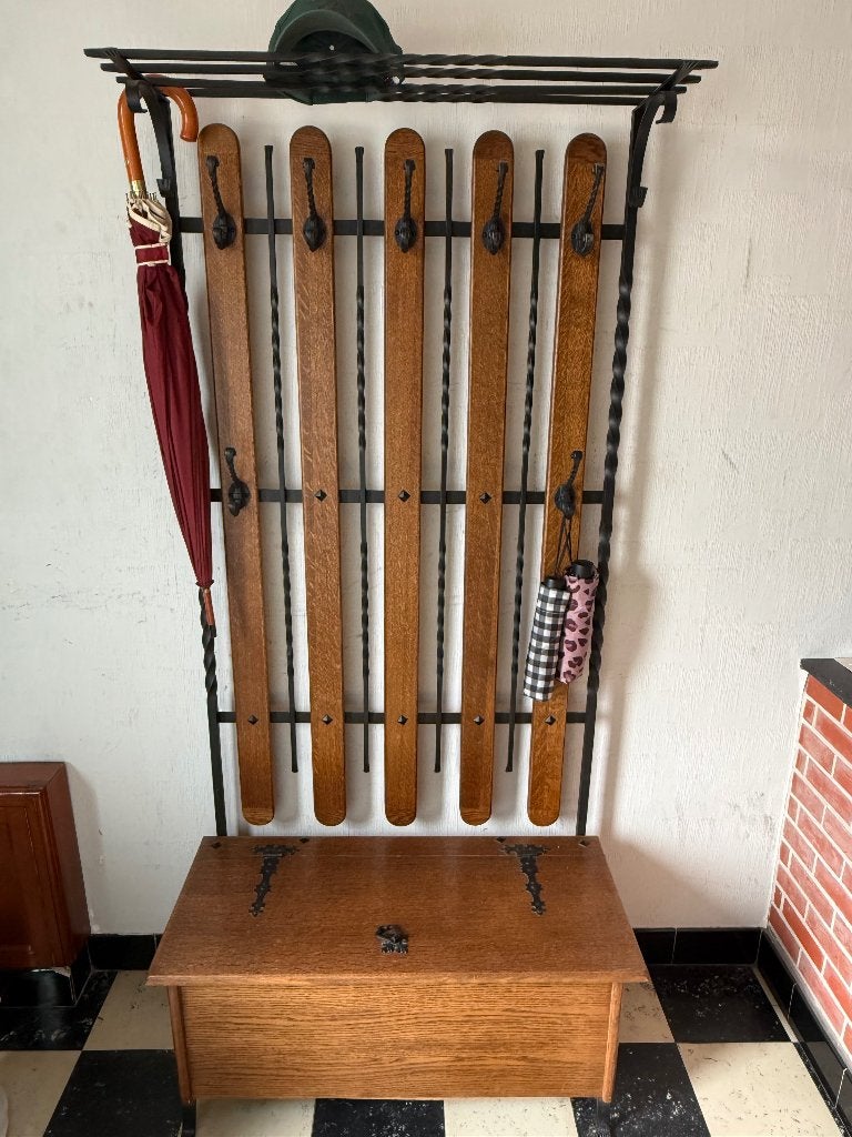 Houten vestiaire, kapstokmeubel, Ophalen, Zo goed als nieuw, 50 tot 100 cm, 150 tot 200 cm