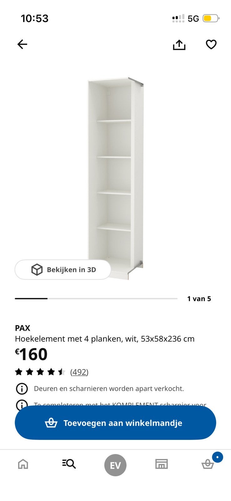 Pax ikea hoekkast, Ophalen, Zo goed als nieuw