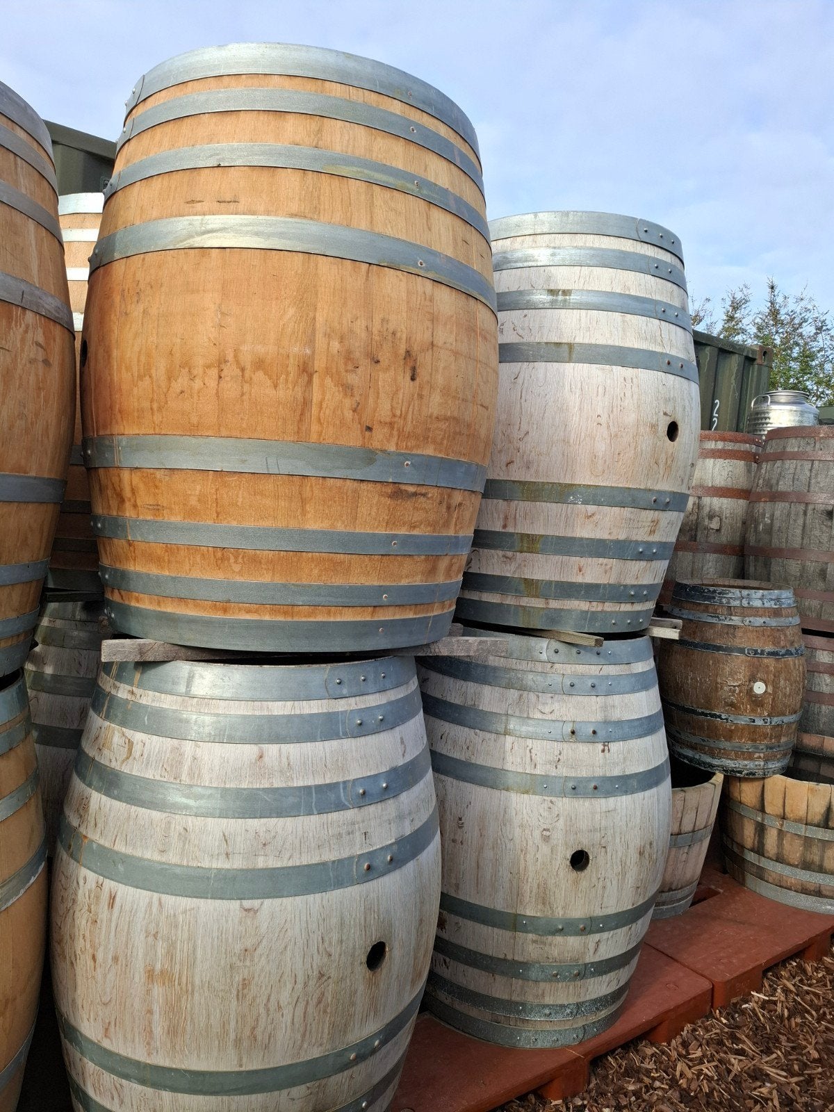 Grote wijntonnen 300l- 400l & 450l als waterton in de tuin, Tuin en Terras, Regentonnen, Ophalen