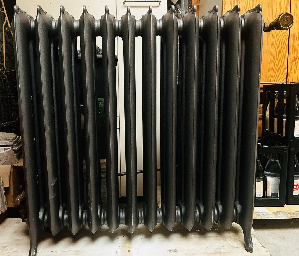 grote gietijzeren radiator- 12 elementen, Doe-het-zelf en Bouw, Verwarming en Radiatoren, Ophalen, Gebruikt, Hoog rendement (Hr)
