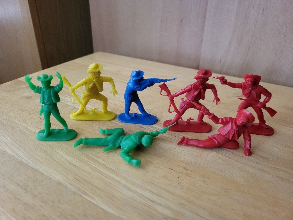 Lot de 7 figurines vintage cowboys – Germany, Collections, Enlèvement
