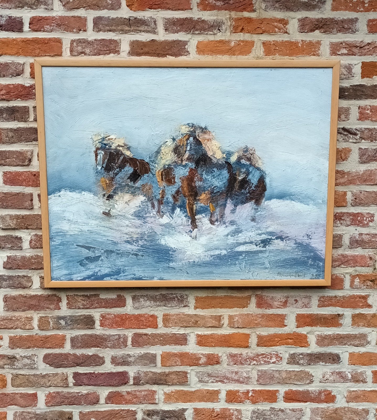 schilderij 4 paarden garnaalvissers, Ophalen