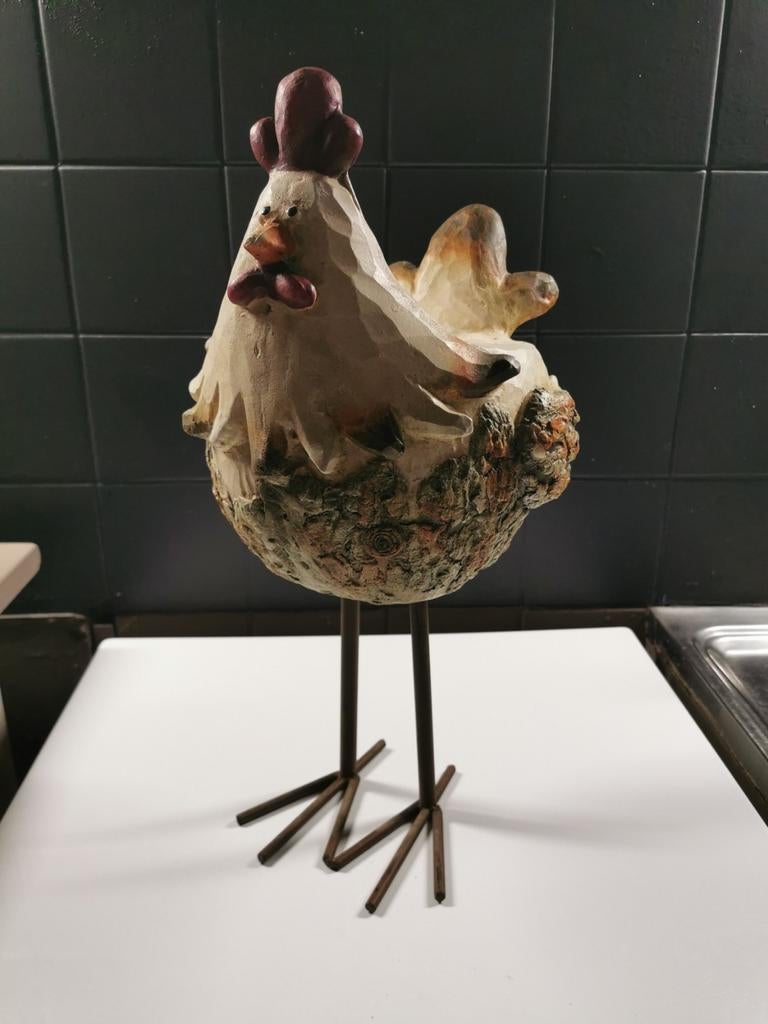 Decoratie kip op ijzeren poten, Huis en Inrichting, Ophalen of Verzenden