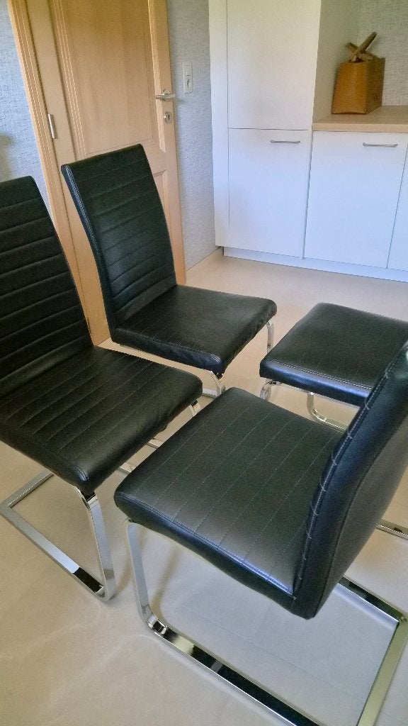 stoelen, Huis en Inrichting, Stoelen, Ophalen, Gebruikt, Zwart, Kunststof
