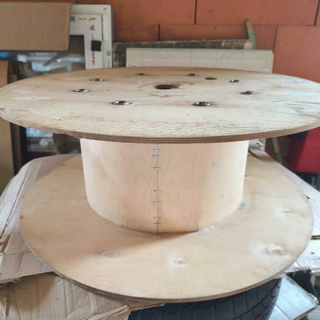 Haspel hout, Tuin en Terras, Tuintafels, Ophalen, Gebruikt, Rond, Hout