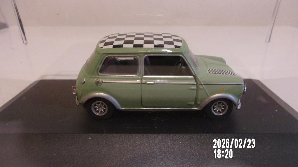 MINI COOPER VERT PALE/TOIT DAMIER.1/43 HONGWELL NEW,VITRINE., Ophalen of Verzenden, Nieuw, Auto, Overige merken
