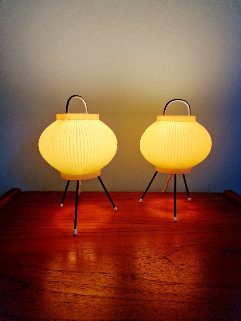 Ensemble de 3 luminaires en celluloid vert pâle, 1960, Antiquités & Art, Enlèvement ou Envoi