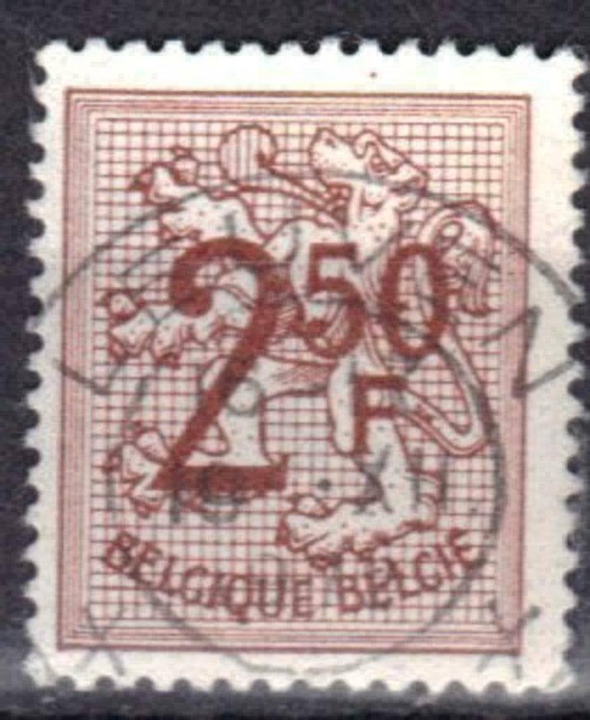 Belgie 1970 - Yvert/OBP 1544 - Cijfer op heraldieke lee (ST), Postzegels en Munten, Verzenden, Gestempeld, Gestempeld