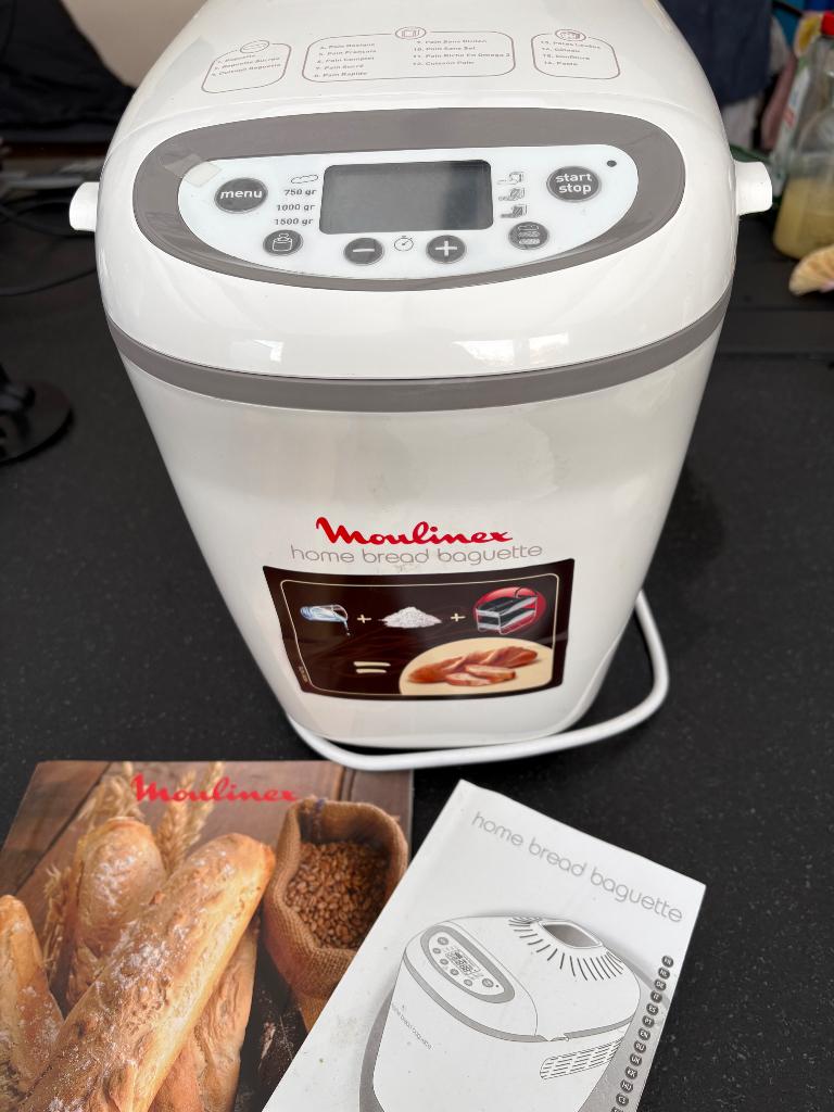 Brood- en baguette bakmachine Moulinex, Kijkvenster, Zo goed als nieuw, 1200 tot 1600 gram deeg, Ophalen