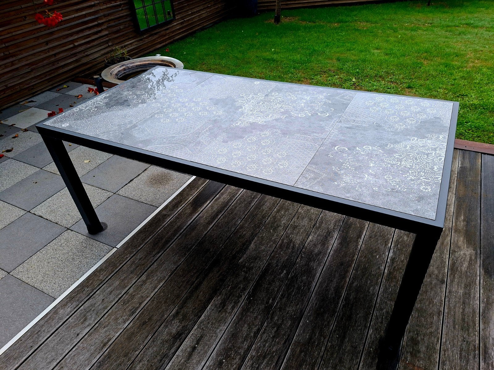 Table de jardin Oviala TIVOLI + housse, Jardin & Terrasse, Enlèvement, Comme neuf, Aluminium