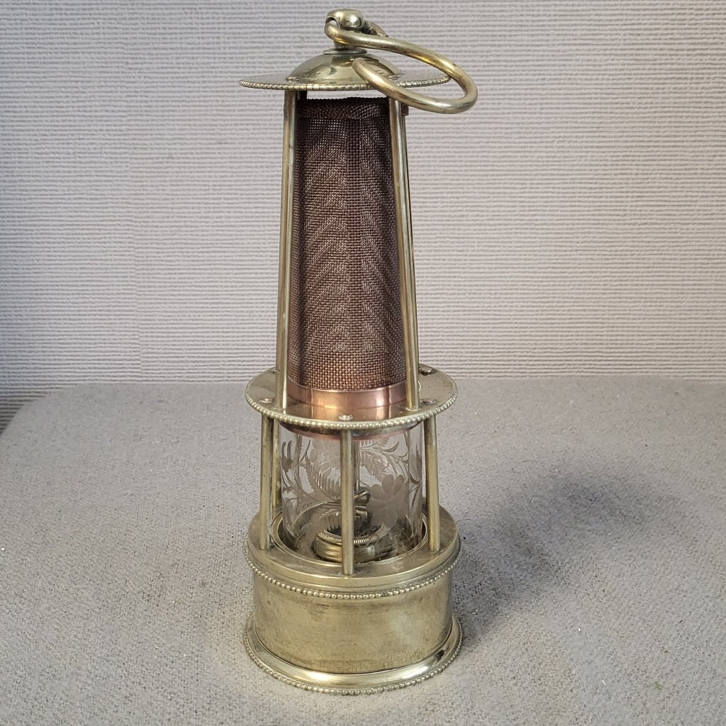 Lampe de mineur ancienne en bronze/cuivre, Enlèvement ou Envoi