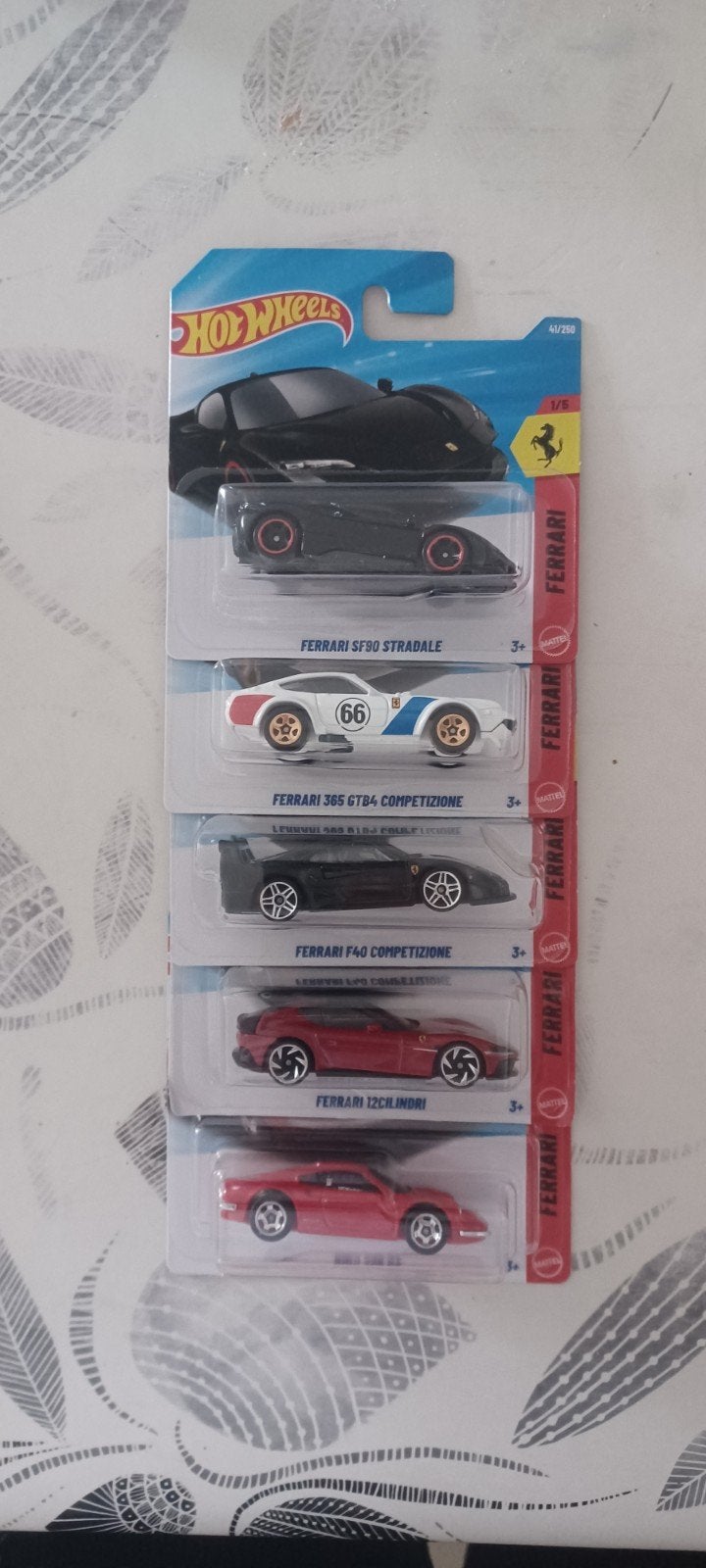 Hotwheels complete collectie van de 5 Ferrari's, Ophalen, Nieuw, Auto