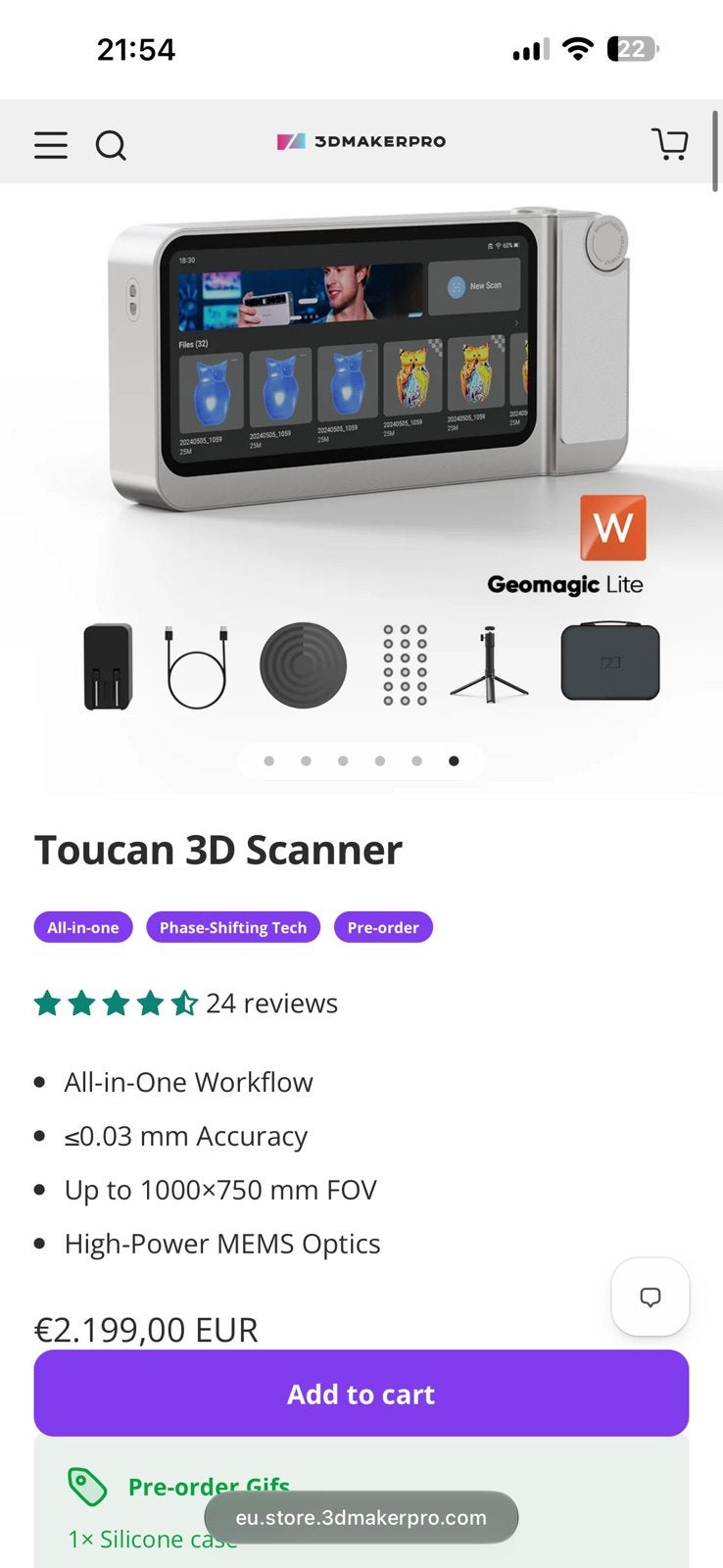 Scanner 3D MakerPro Toucan Premium Pack, Enlèvement ou Envoi, Neuf