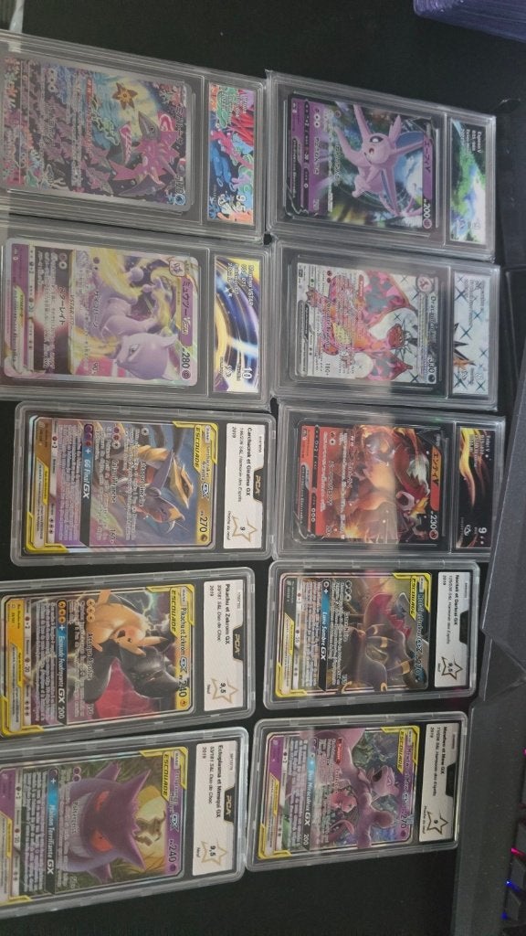 Lot cartes Pokémon gradées PCA 9/9,5 + cartes jap gradées, Enlèvement ou Envoi, Comme neuf, Plusieurs cartes