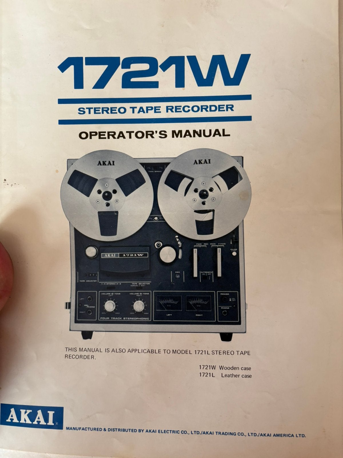 Magnetophone a bandes AKAI 1721W, TV, Hi-fi & Vidéo, Enlèvement, Magnétophone